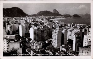 Brazil Rio De Janeiro Panorama Copacabana Vintage RPPC C006