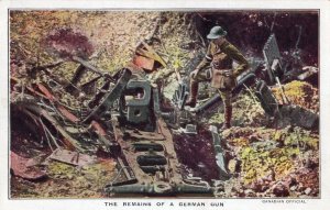 The Remains Of A German Gun WW1 Canada War Postcard