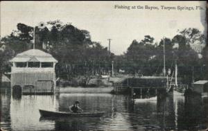 Tarpon Springs FL Fishing at the Bayou c1910 Postcard