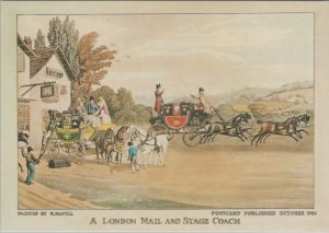 History Postcard - A London Mail and Stagecoach, Inn, Dover Road Ref.RR15803