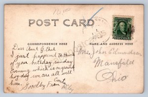 J87/ Savannah Ohio RPPC Postcard c1910 Ashland County Main St Stores 91