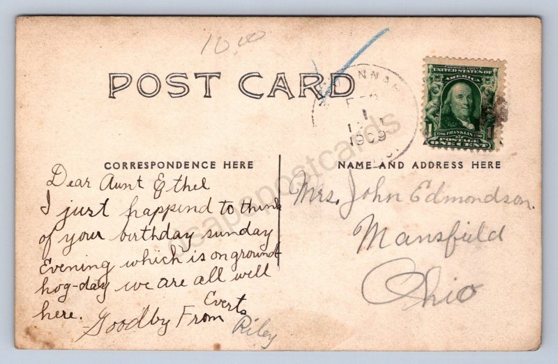 J87/ Savannah Ohio RPPC Postcard c1910 Ashland County Main St Stores 91