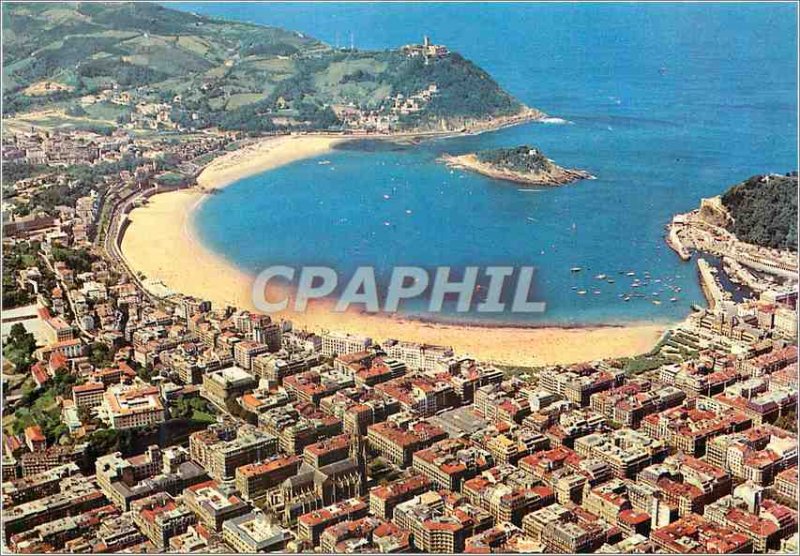 Postcard Modern San Sebastian View Aerienne