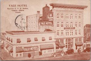 Yale Hotel Calgary Alberta AB Alta c1952 Vintage AD Advert Postcard E25