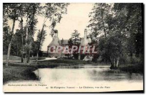 Old Postcard St Fargeau Chateau Park view