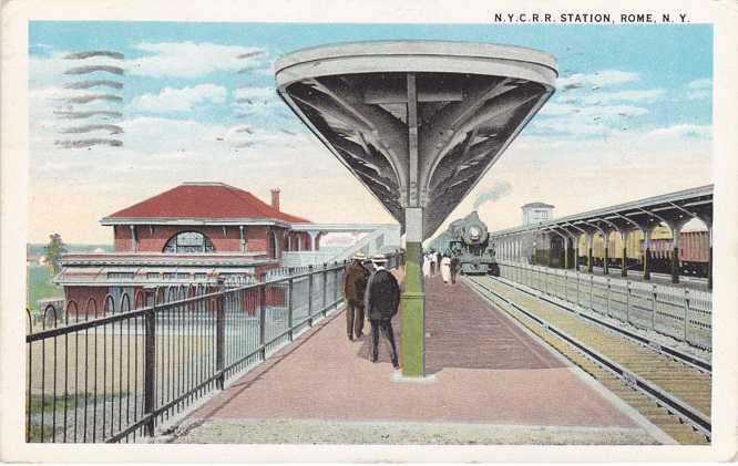 NYCRR - Railroad Station - Rome NY, New York pm 1934 - WB