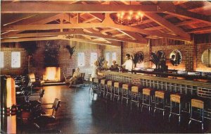 Dublin California Don's Restaurant Bar 1940s Interior Fireplace Postcard 21-3041