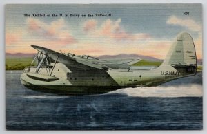 US Navy Flying Boat XPBS-1 On Take Off  Postcard C34