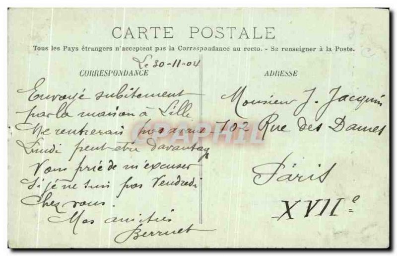 Old Postcard Lille Pasteur From Monument