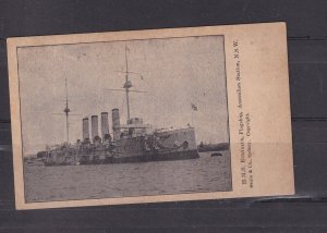 AUSTRALIA, HMS  EURYALUS  Flagship Australian Station, c1905 ppc., unused.