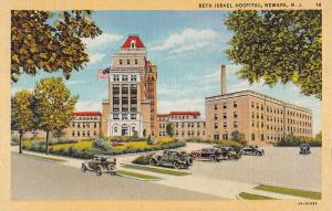 Newark New Jersey Beth Israel Jewish Hospital Linen Antique Postcard K20783