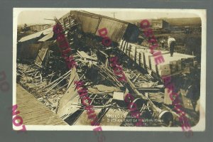 Nashua IOWA RPPC 1911 TRAIN WRECK Soo Line RAILROAD nr Campbell Elbow Lake