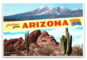 Greetings From Arizona Postcard Continental View Banner Card 