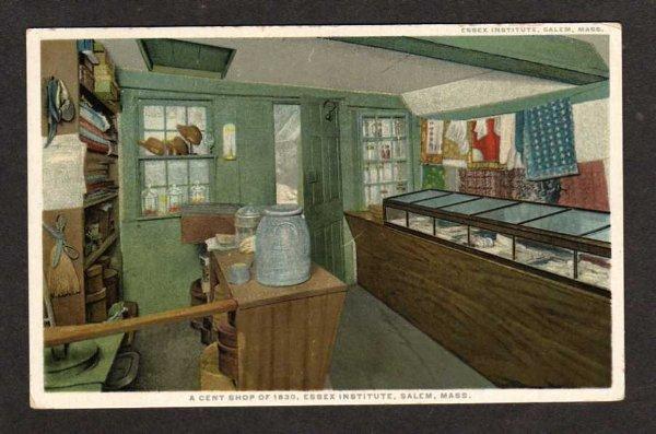 MA Cent Shop Essex Institute SALEM MASS Postcard PC