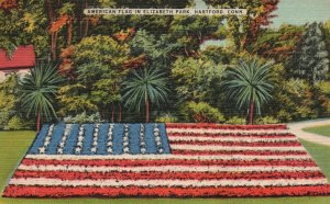 Vintage Postcard 1946 American Flag In Elizabeth Park Hartford Connecticut CT