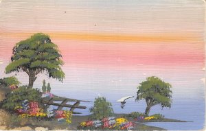 Lot221 painting postcard landscape social history uk