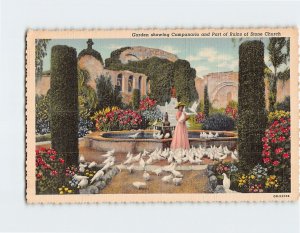 Postcard Garden Mission San Juan Capistrano California USA