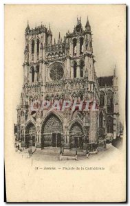Old Postcard Amiens Facade of the Cathedral