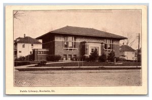 Library Building Rochelle Illinois IL UNP DB Postcard Y2