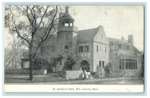 1908 St. Anthony's Hall, Williamstown MA Unposted Antique PMC Postcard
