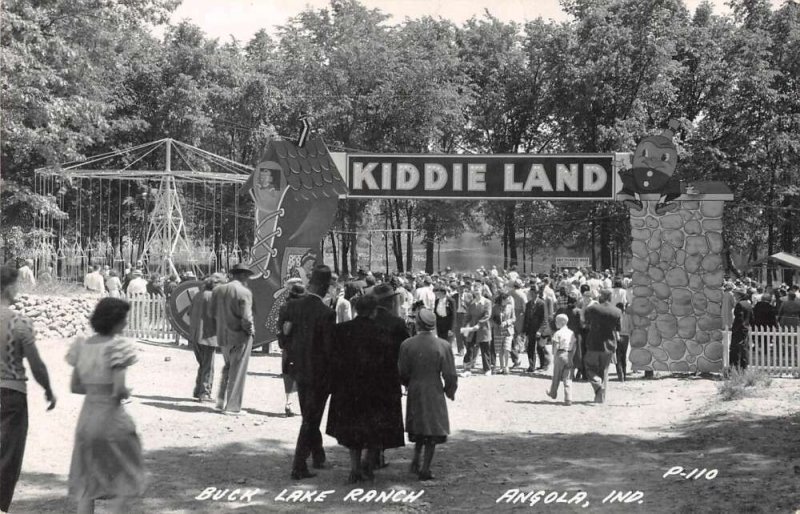 Angola Indiana Buck Lake Ranch Kiddie Land Real Photo Postcard AA41356