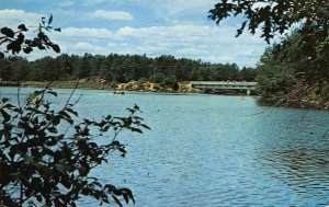 CRIVITZ WISCONSIN~WOLF ROCK & TWIN BRIDGE~PESHTIGO RIVER LOT OF 2 POSTCARDS 1959