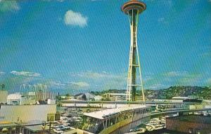 Washington Seattle Monorail and Space Needle 1962