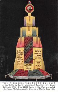 San Diego California Expo Pioneed Flintkote Exhibit Antique Postcard J46256