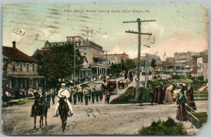 SAINT MARY'S PA STREET PARADE 1911 ANTIQUE POSTCARD