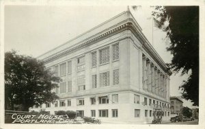 c1920 RPPC Postcard; Court House Portland OR Lots of Flags at Right SIde