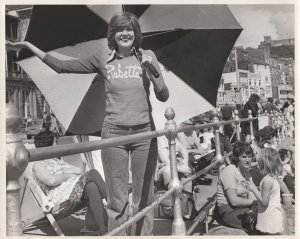 Cilla Black In Rubettes Glam Rock Jumper Scarborough Beach 1970s Press Photo