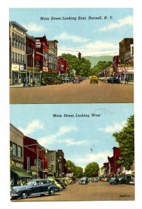 NY - Hornell. Main Street Looking West & East