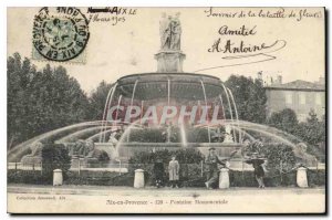 Old Postcard Aix en Provence Monumental Fountain