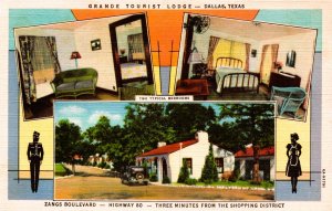 Dallas, Texas - The Grande Tourist Lodge - Bungalows - in the 1940s