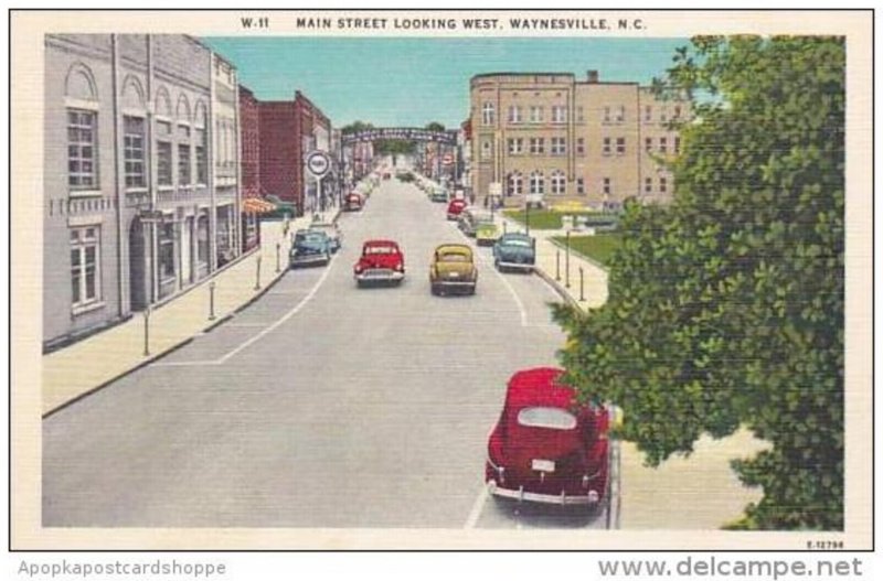 North Carolina Waynesville Main Street Looking West