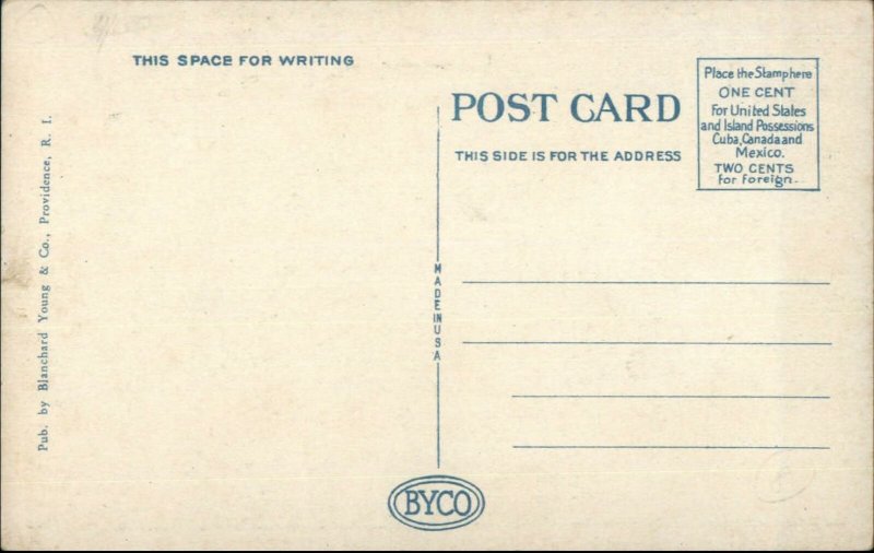 Pawtucket RI RR Train Station Depot c1920 Postcard