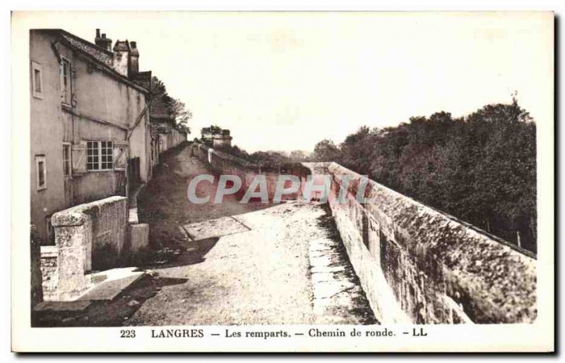 Old Postcard Langres Ramparts Way Round