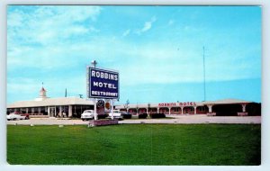 VANDALIA, IL Illinois ~ ROBBINS MOTEL & Restaurant c1950s Cars Roadside Postcard