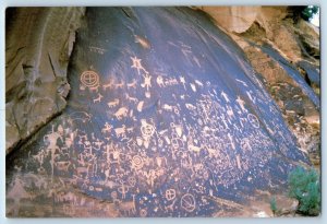 Moab Utah Postcard Newspaper Rock Indian Creek State Park c1995 Vintage Antique