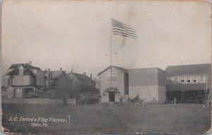 Postcard JC Dettra's Flag Factory Oaks PA