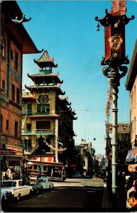 VINTAGE POSTCARD GRANT AVENUE CHINATOWN SAN FRANCISCO POSTED 1965