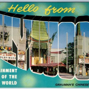 c1970s Hollywood, CA Greetings Grauman's Chinese Theatre Large Letter PC A178