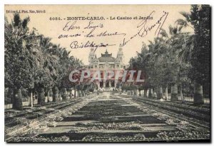 Old Postcard Monte Carlo Casino and Garden