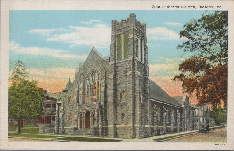 Postcard Zion Lutheran Church Indiana PA