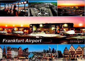 Frankfurt, Germany  AIRPORT  Night~Air Traffic Controllers 4X6 Aviation Postcard