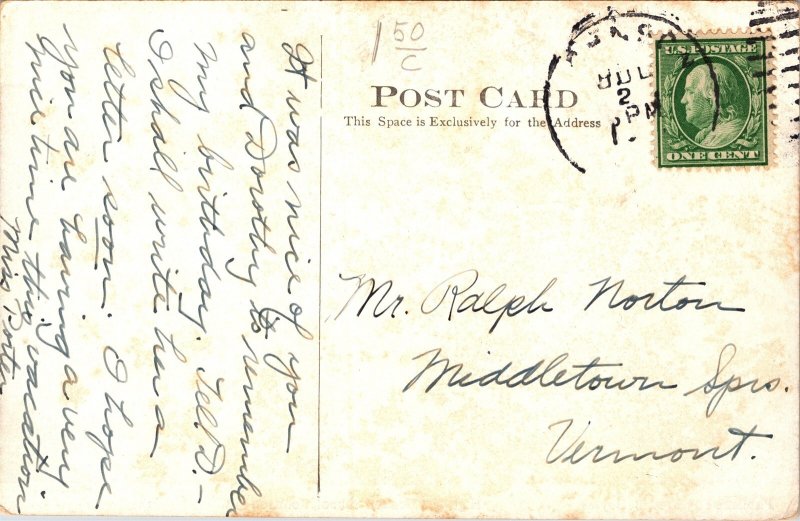 Postcard Vermont Johnson High and Graded School Pub. Fred B. Boyles ~1910 V177