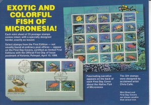 MICRONESIA MAILER ANNOUNCING STAMPS SHOWING THE FISH