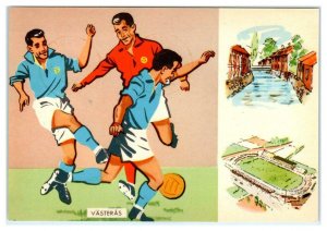 WORLD CHAMPIONSHIP FOOTBALL Soccer Players1958 Västerås, Sweden 4x6 Postcard