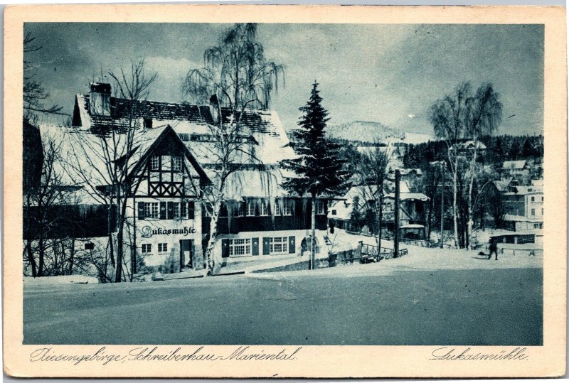 Postcard Poland Riesengebirge Schreiberhau Mariental Lukasmuhle