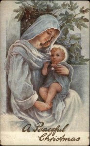 Tuck Christmas Sacred Art Mother Mary and Toddler Baby Jesus c1910 Postcard